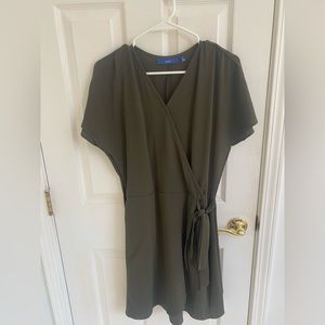 Olive green wrap dress
